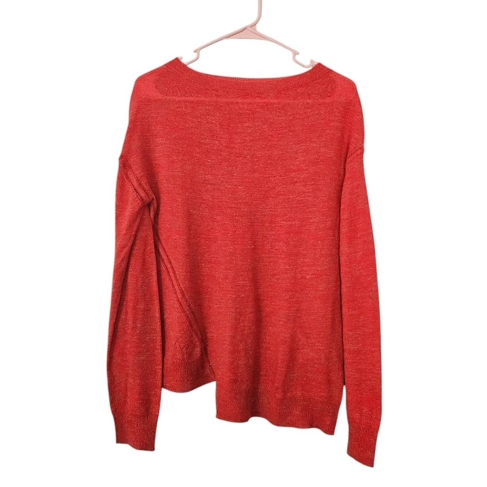 Zadig & Voltaire Women's Red Ronie WL Asymmetric Long Sleeve Sweater Size S